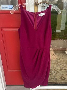 Manydress Burgundy V-Neck Mini Dress
